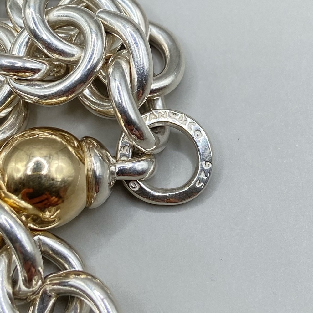 Tiffany & Co. Silver Chain Bracelet with Gold Drop Charm - Picture 10 of 14